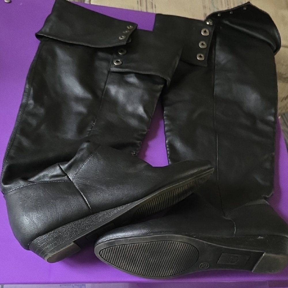 Route 66 Black Over the Knee Boots